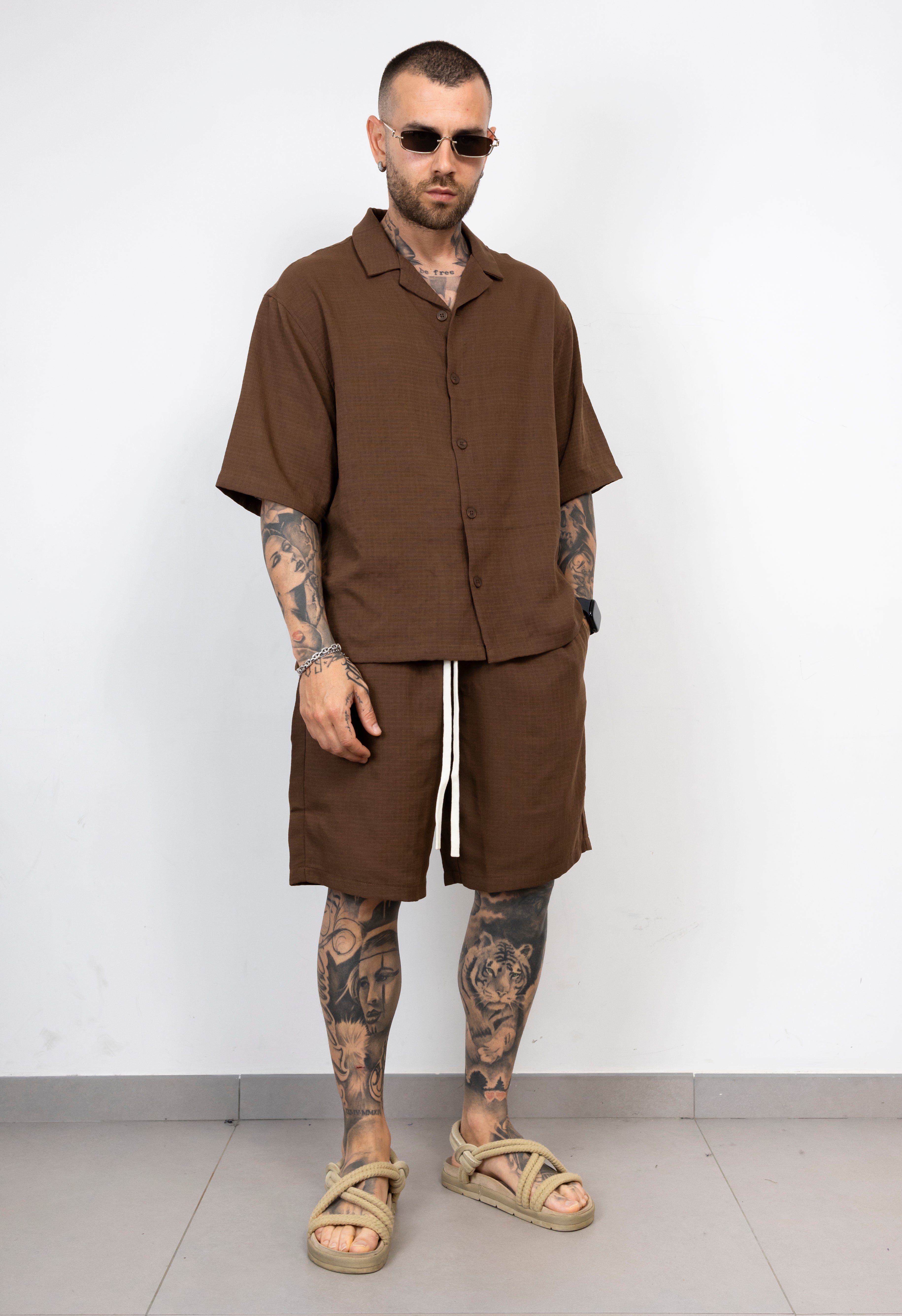 Coordinato Camicia e Bermuda Misto Lino