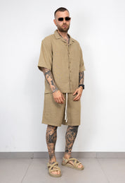 Coordinato Camicia e Bermuda Misto Lino