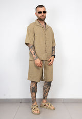 Coordinato Camicia e Bermuda Misto Lino