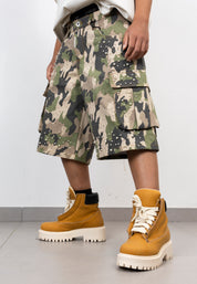 Bermuda Cargo Camouflage Junior con Applicazioni