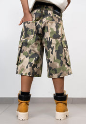 Bermuda Cargo Camouflage Junior con Applicazioni