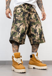 Bermuda Cargo Camouflage con Applicazioni