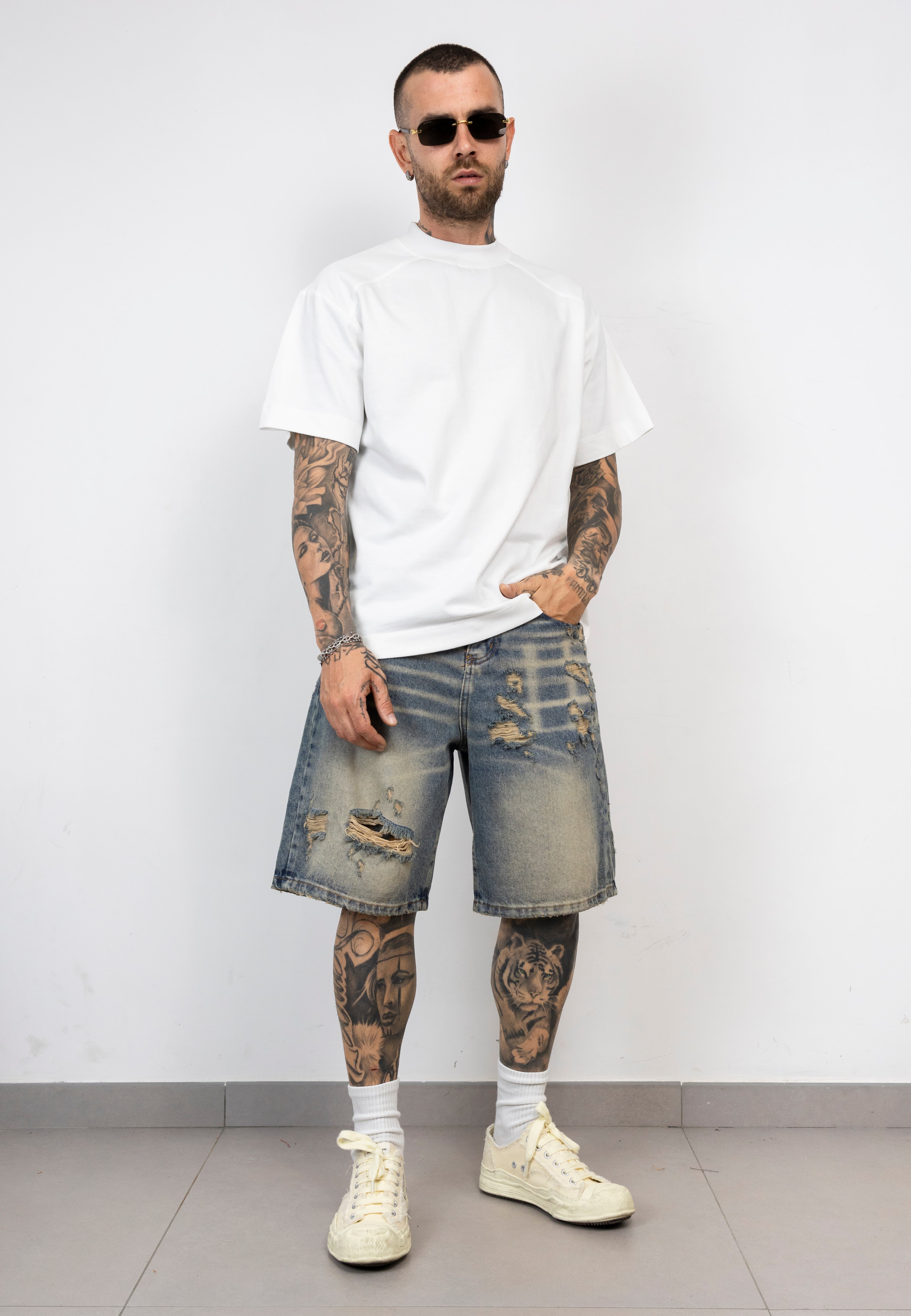 Bermuda Denim Destroyed