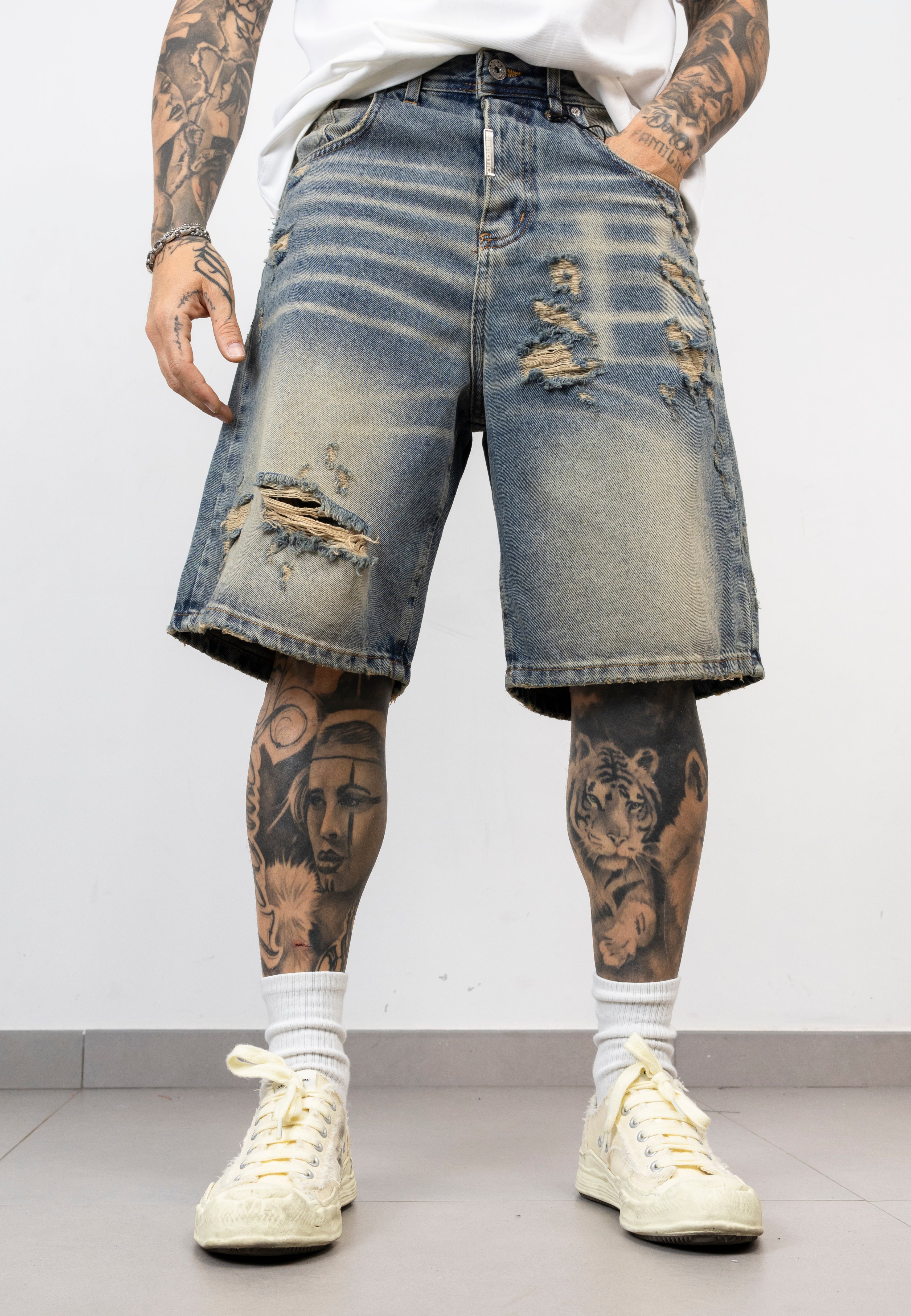 Bermuda Denim Destroyed
