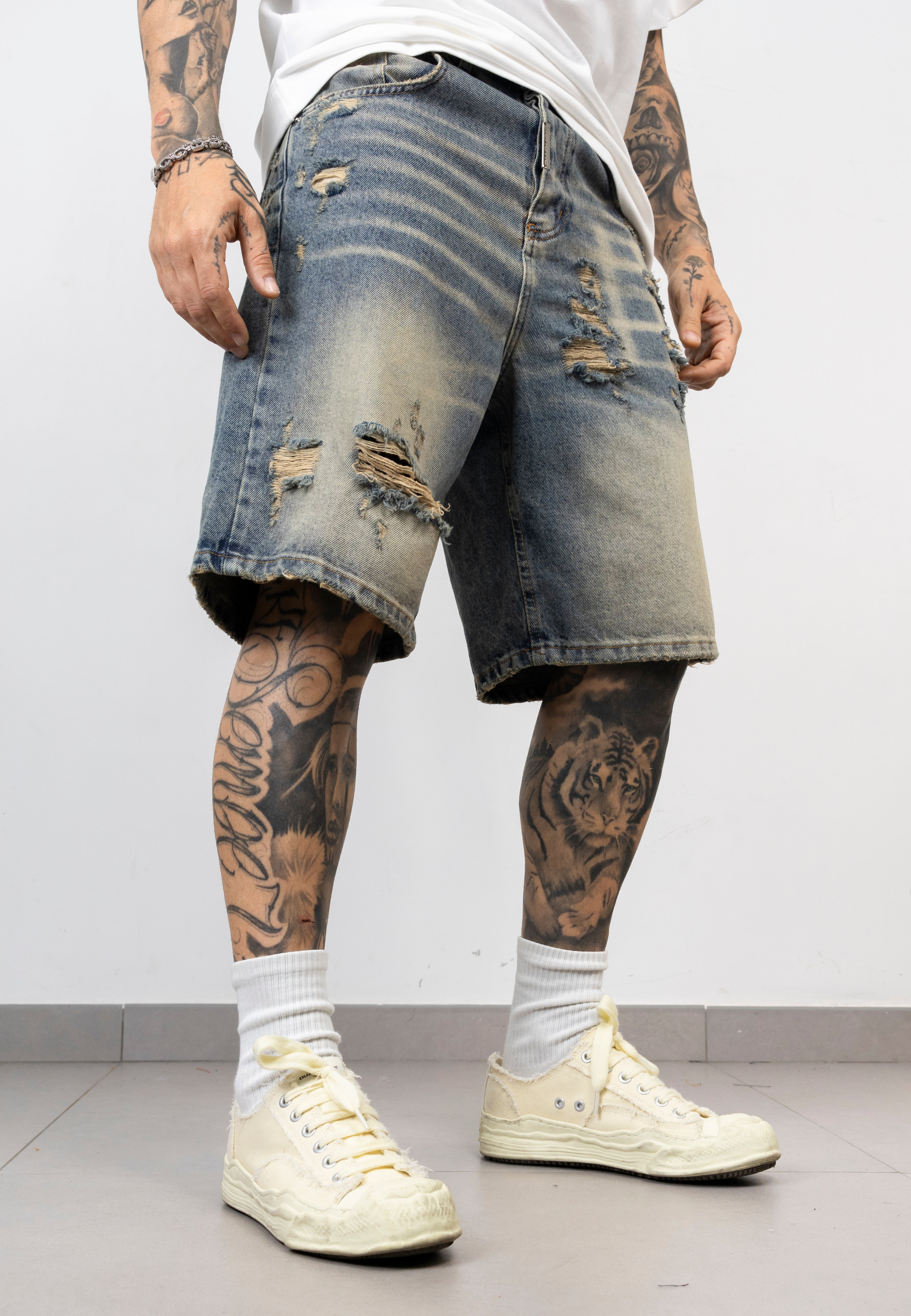 Bermuda Denim Destroyed