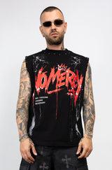 T-Shirt Smanicata No Mercy con Borchie