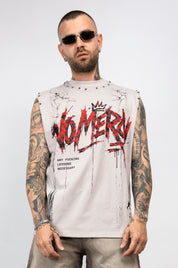 T-Shirt Smanicata No Mercy con Borchie