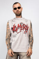 T-Shirt Smanicata No Mercy con Borchie