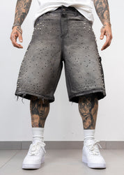 Bermuda Denim bicolor Strass  Perle