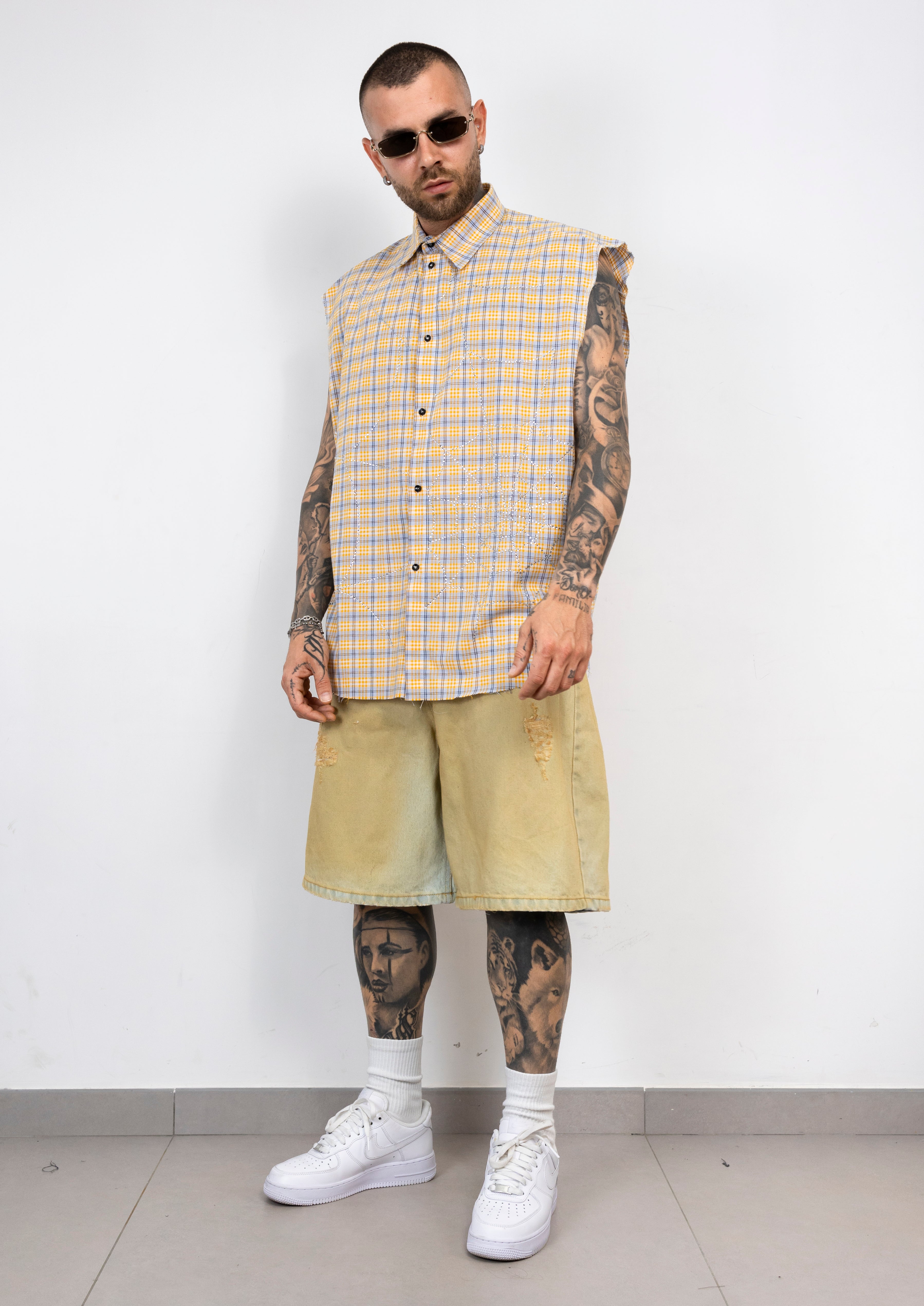 Bermuda Denim Oversize Destroyed Sabbia Vintage