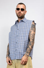 Camicia Smanicata ragnatela con Applicazioni Strass