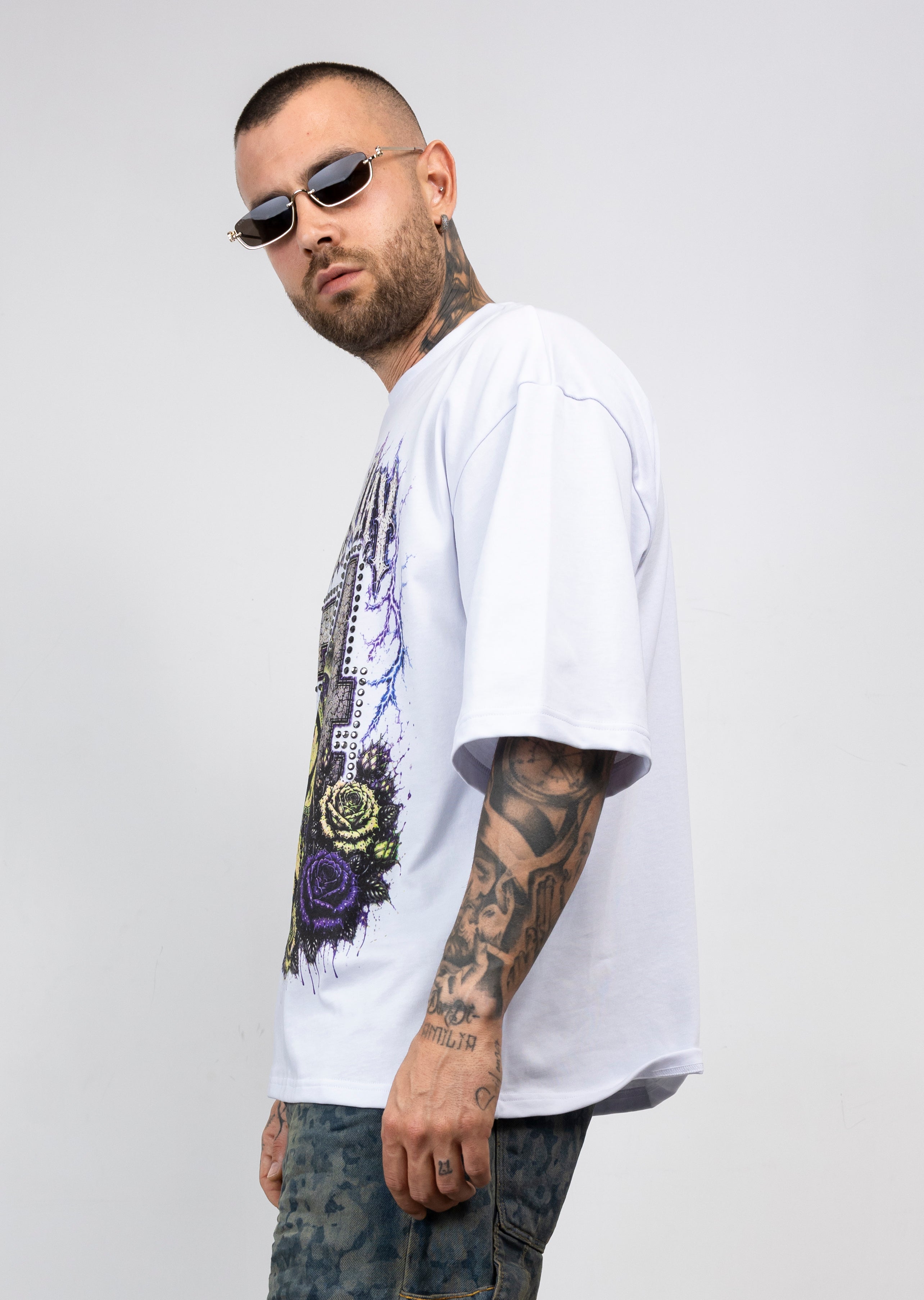 T-Shirt Oversize Present Day 24 con brillantini
