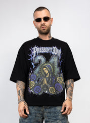 T-Shirt Oversize Present Day 24 con brillantini