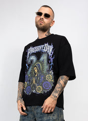 T-Shirt Oversize Present Day 24 con brillantini