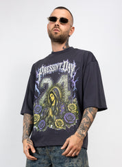 T-Shirt Oversize Present Day 24 con brillantini