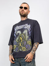 T-Shirt Oversize Present Day 24 con brillantini
