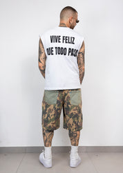 T-Shirt Oversize Smanicata  Vive Feliz