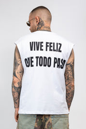 T-Shirt Oversize Smanicata  Vive Feliz