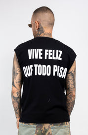 T-Shirt Oversize Smanicata  Vive Feliz