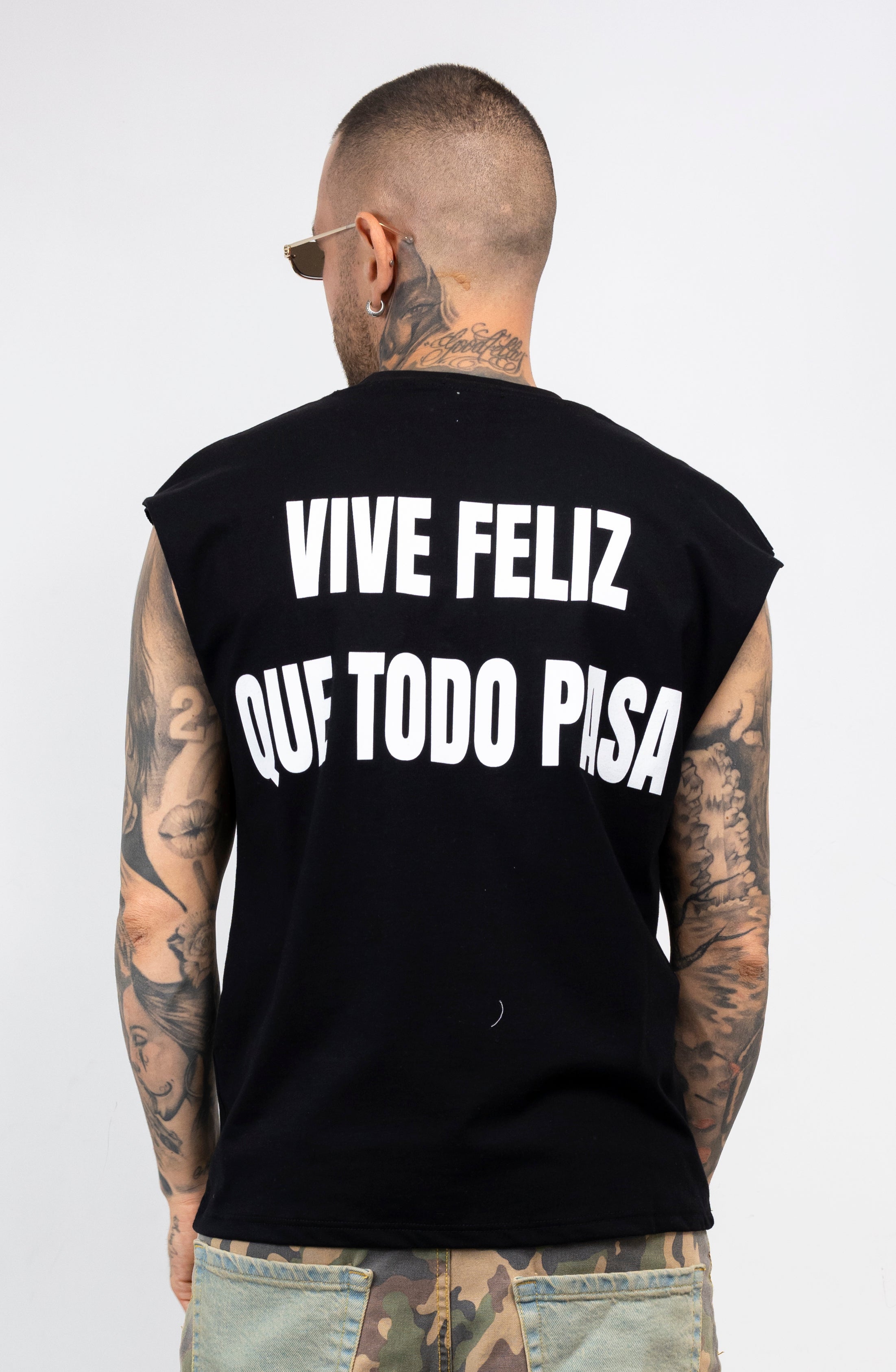 T-Shirt Oversize Smanicata  Vive Feliz