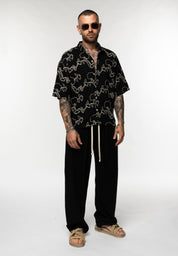 Camicia in Lino Ricamata Fantasia Floreale