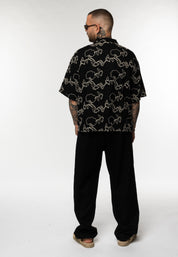 Camicia in Lino Ricamata Fantasia Floreale