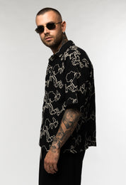 Camicia in Lino Ricamata Fantasia Floreale
