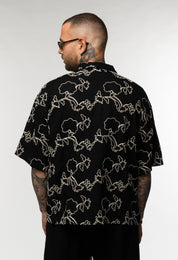 Camicia in Lino Ricamata Fantasia Floreale