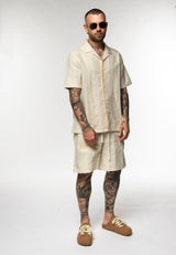 Coordinato in lino camicia e bermuda