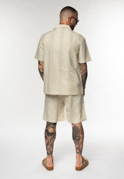 Coordinato in lino camicia e bermuda