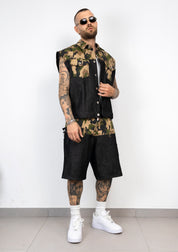 Coordinato Denim & Camouflage giromanica