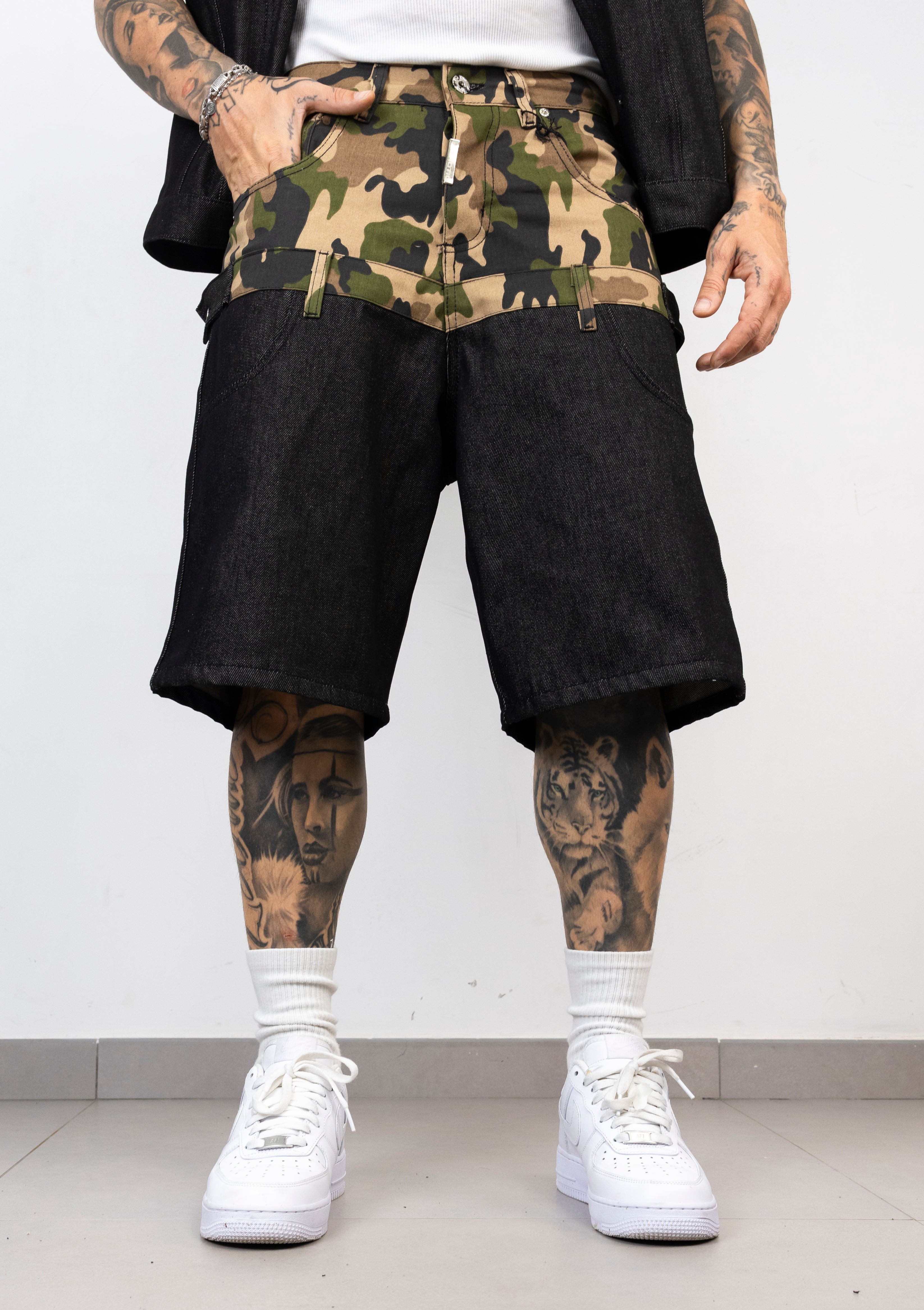 Coordinato Denim & Camouflage giromanica