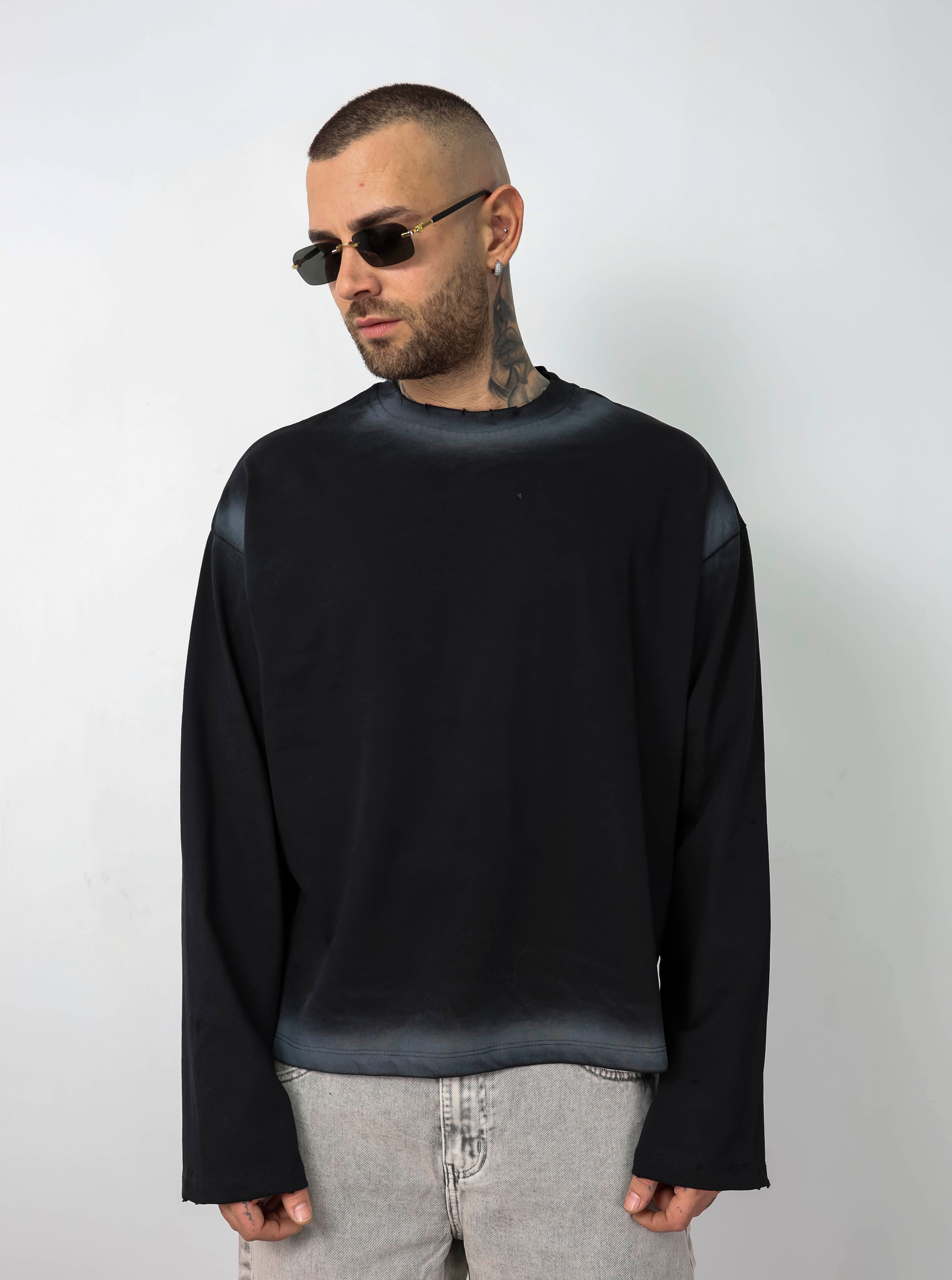 T-shirt long sleeve sfumata