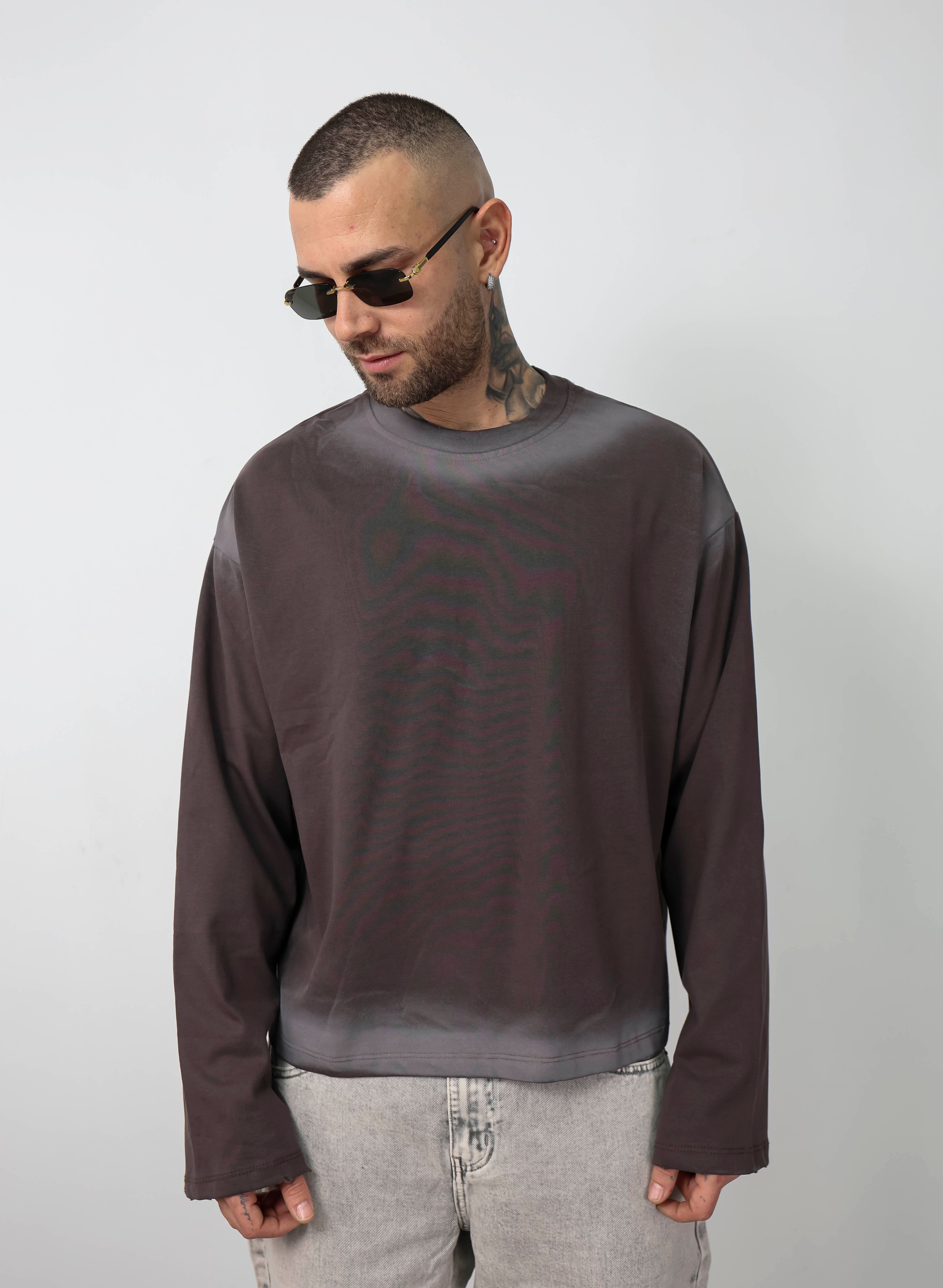 T-shirt long sleeve sfumata