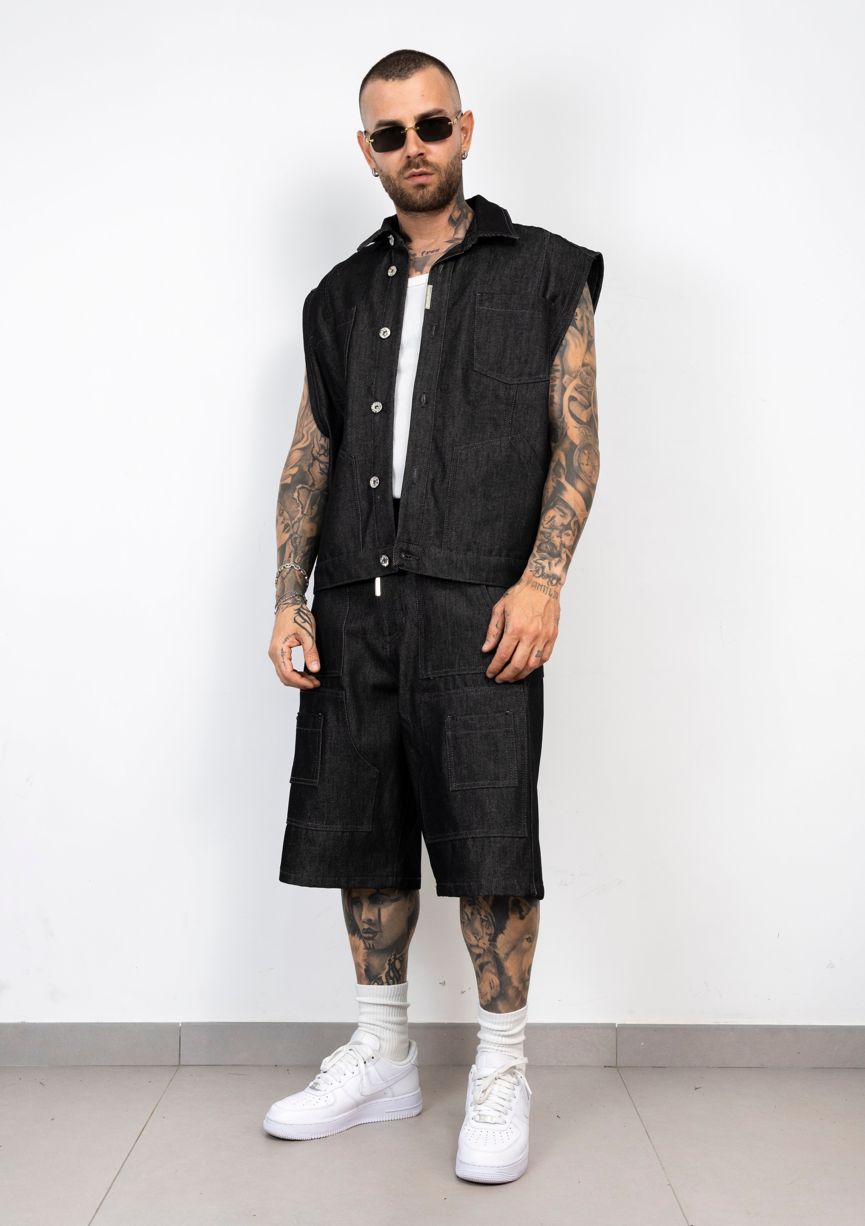 Coordinato Denim Cargo Sleeveless
