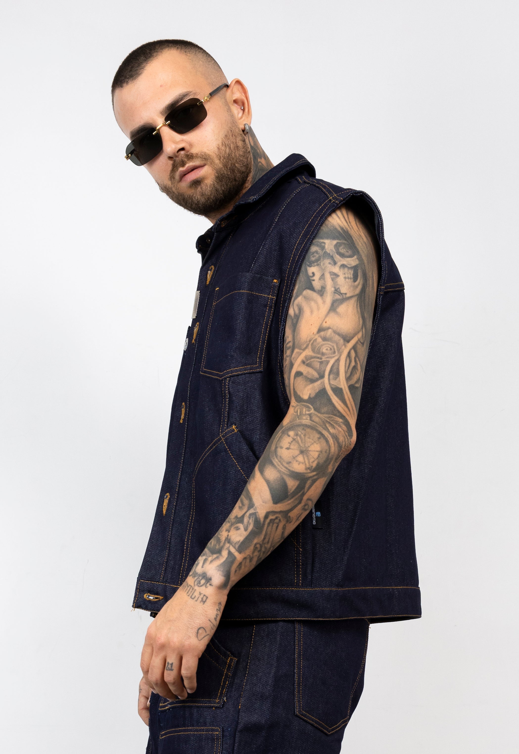 Coordinato Denim Cargo Sleeveless