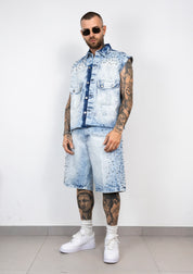 Coordinato Denim Studded Ice Wash