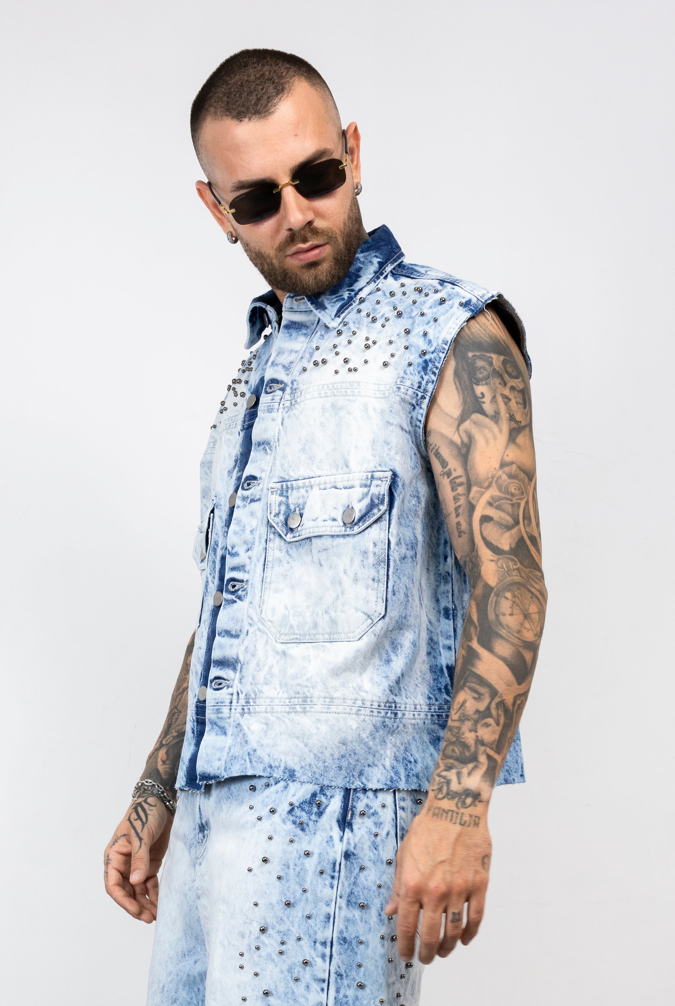Coordinato Denim Studded Ice Wash