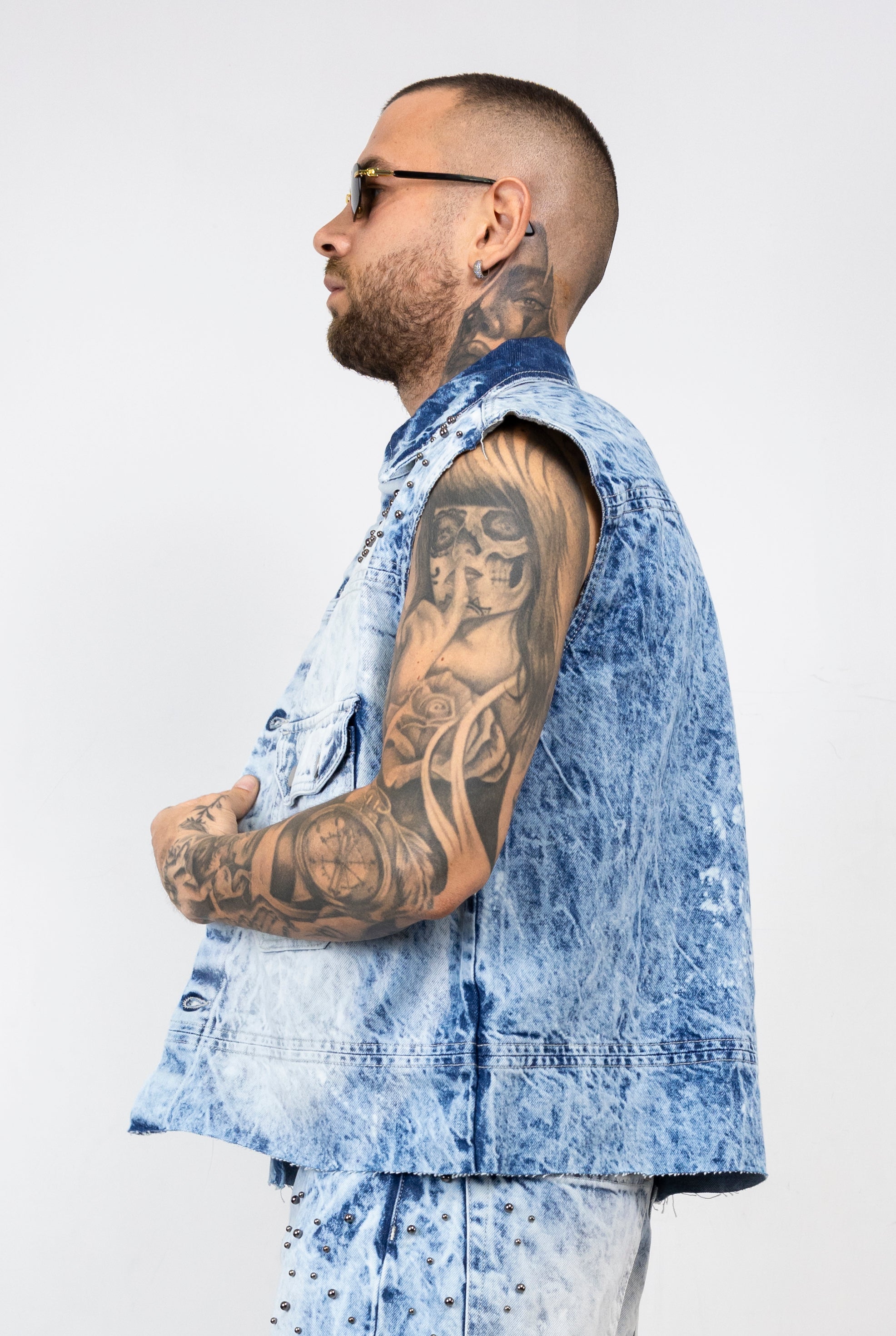 Coordinato Denim Studded Ice Wash