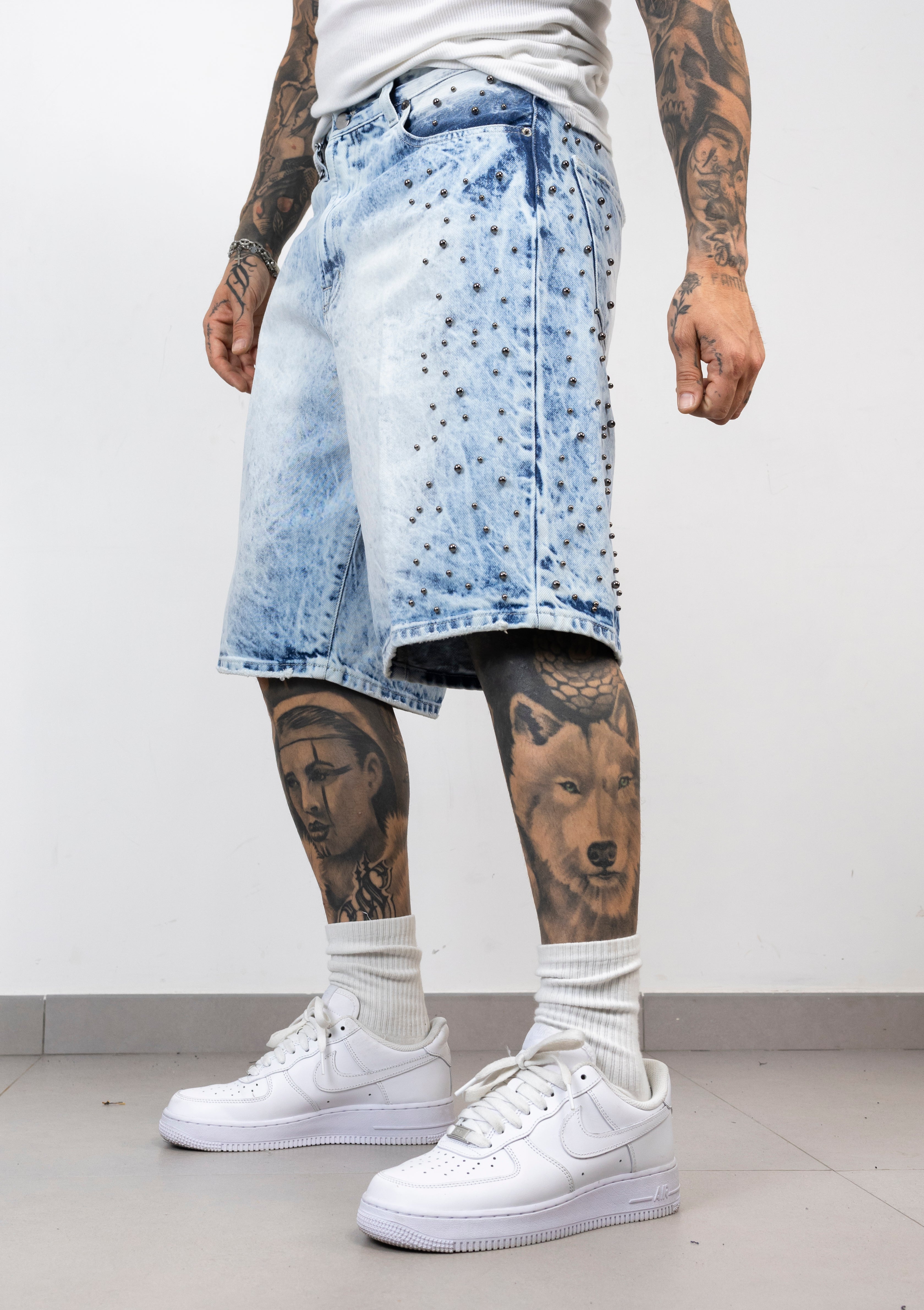 Coordinato Denim Studded Ice Wash