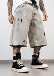 Bermuda Denim Oversize Paint Splash
