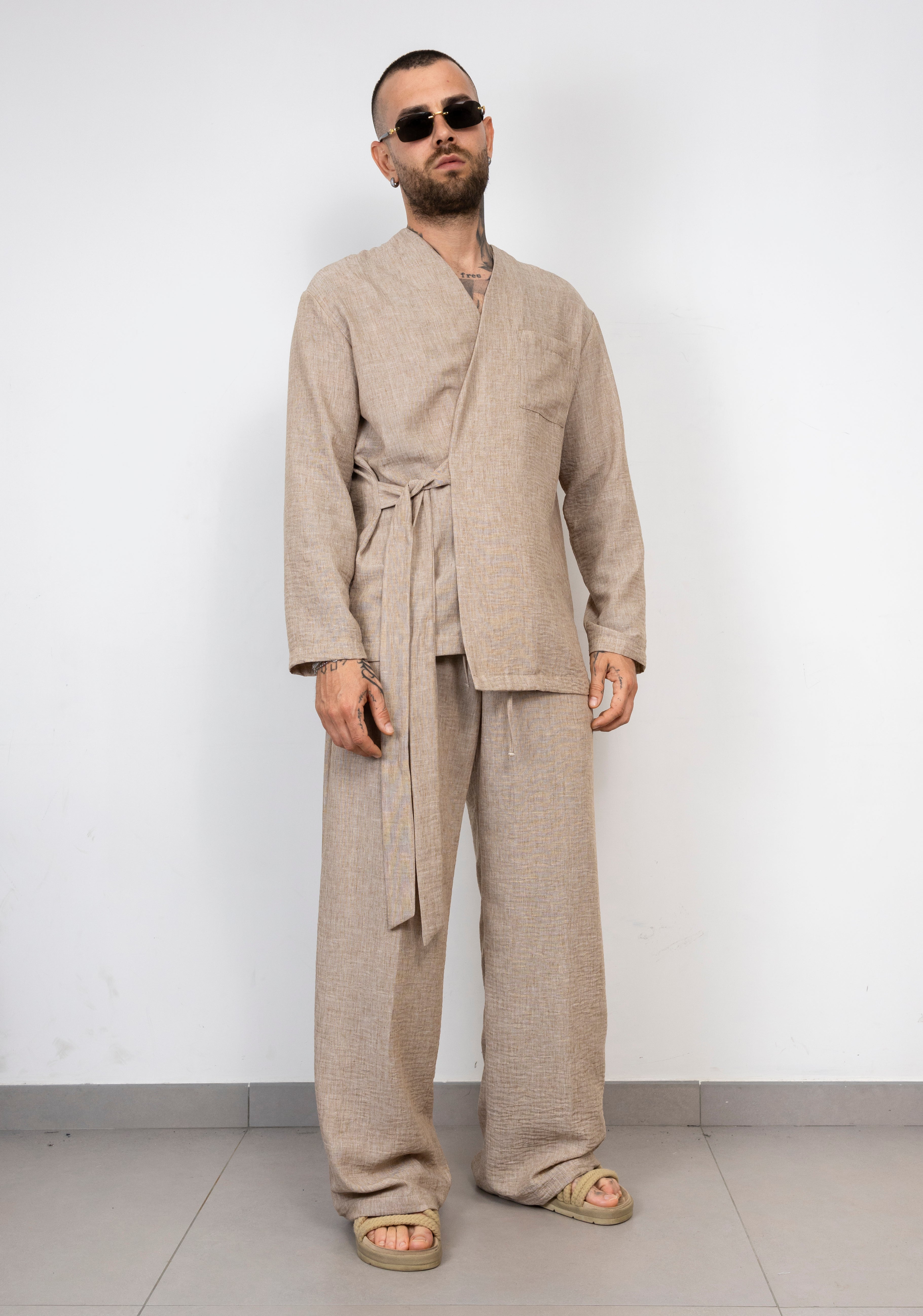 Coordinato in Lino Kimono