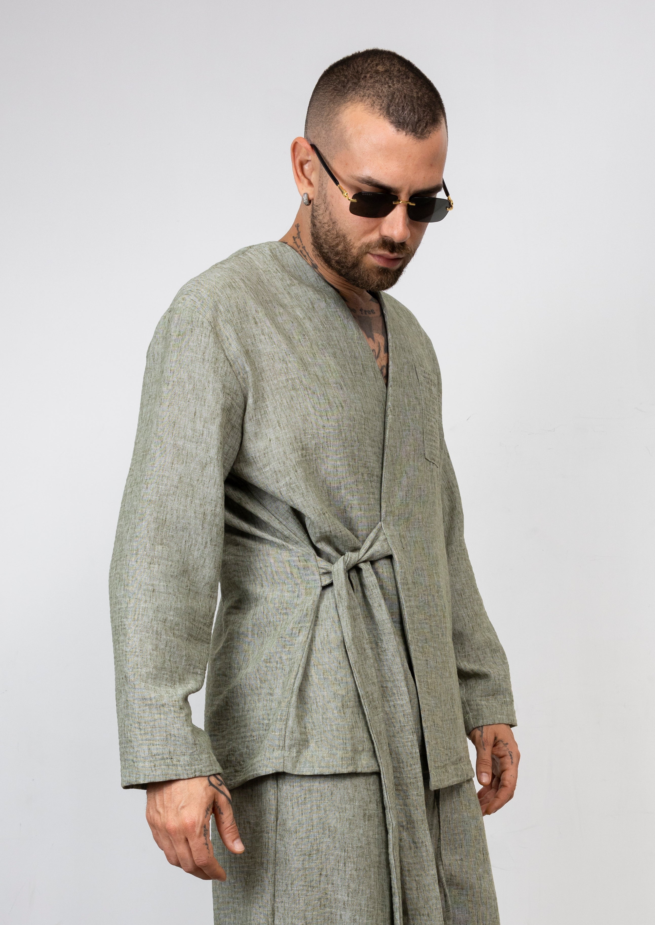 Coordinato in Lino Kimono