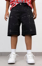 Bermuda junior quadri  con Strass
