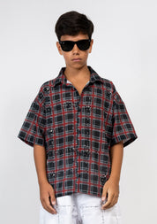 Camicia a Quadri junior con Strass