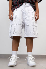 Bermuda junior quadri  con Strass