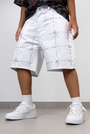 Bermuda junior quadri  con Strass