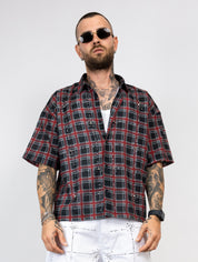 Camicia a Quadri con Applicazioni di Strass