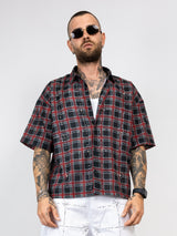Camicia a Quadri con Applicazioni di Strass