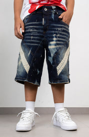 Bermuda Denim Junior con Inserti cianotic
